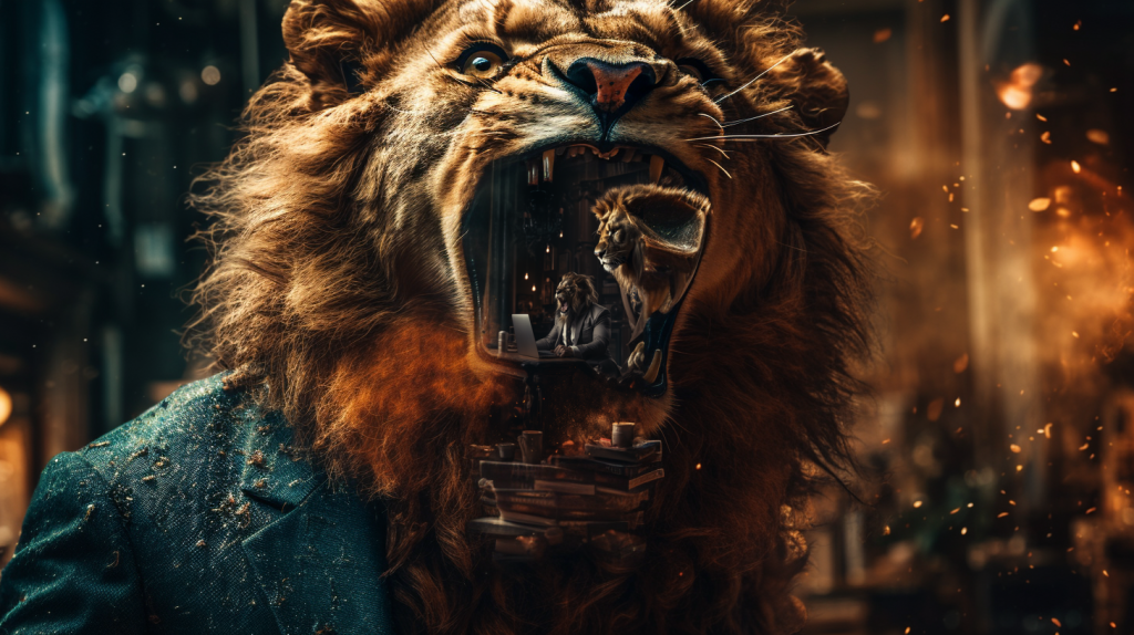 Sarameir A Roaring Lion In A Technological Atmosphere Looks Sma 502c9428 0ffc 4775 937f Fe51962731ca